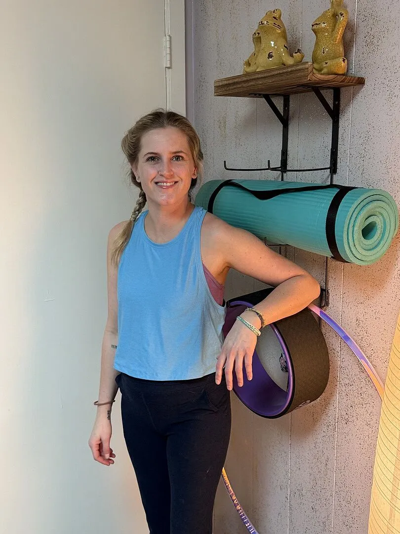 Beyond Yoga Featherweight Rebalance Racerback Croppat Linne Blå