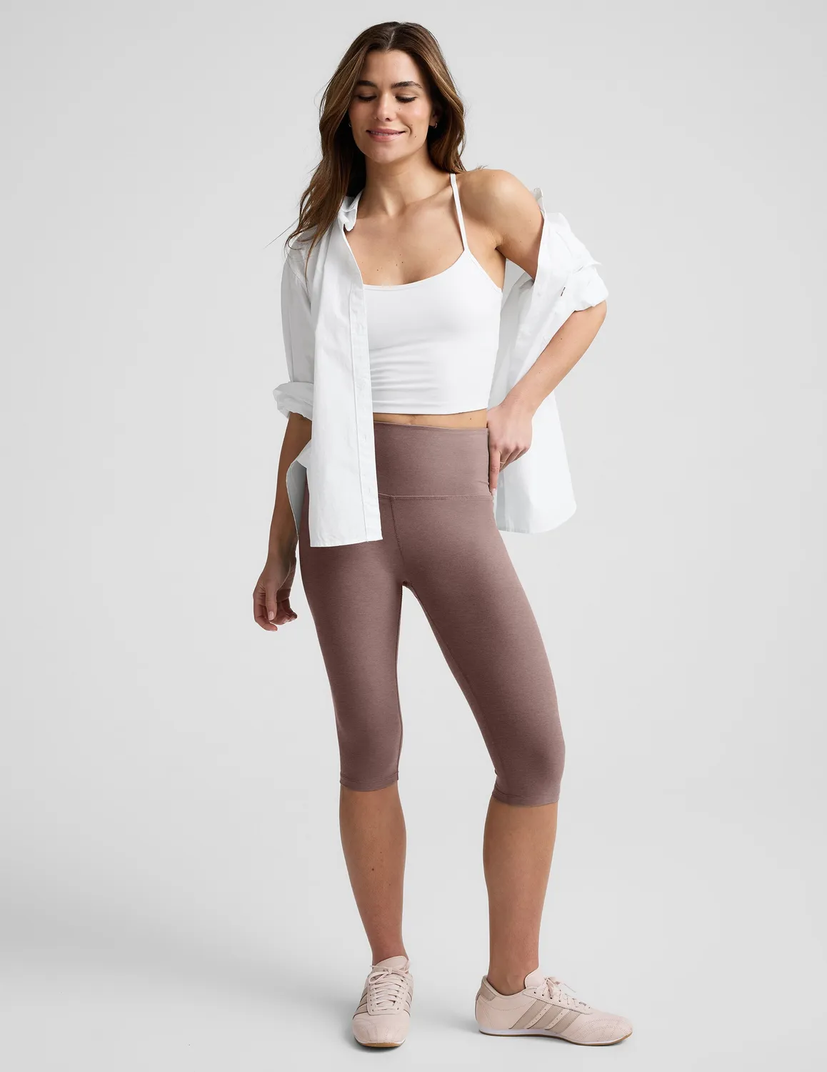 Beyond Yoga Spacedye Pedal Pusher capri Rosey Taupe sval