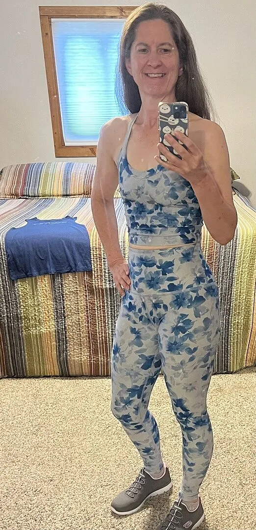 Beyond Yoga SoftMark Daydream Meadow High Waisted Midi leggings blå