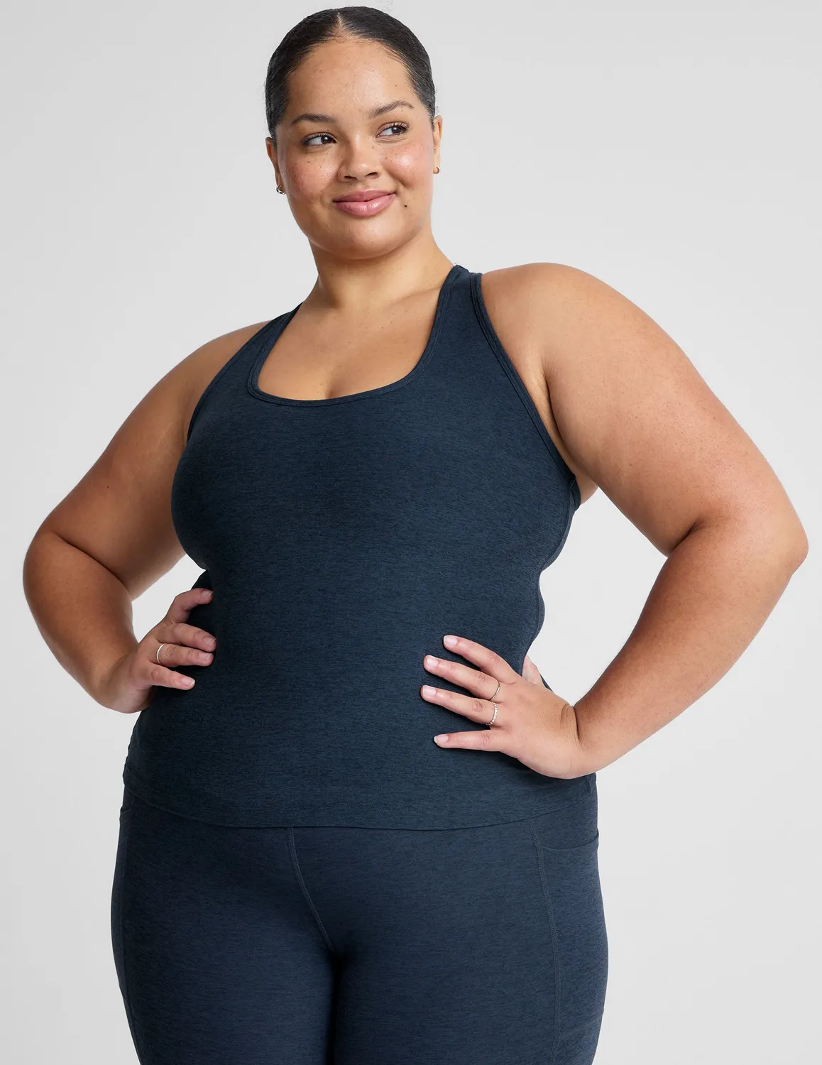 Beyond Yoga Spacedye Step Up Racerback träningslinne Nocturnal Navy