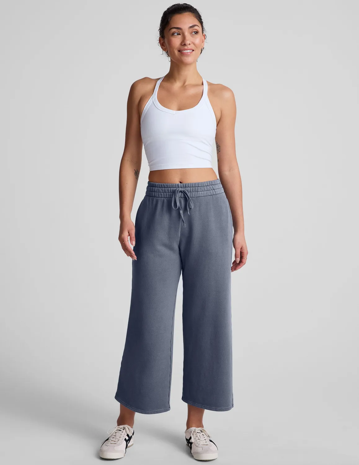 Beyond Yoga Spacedye On The Up Cropped Tank linne Cloud White stretch