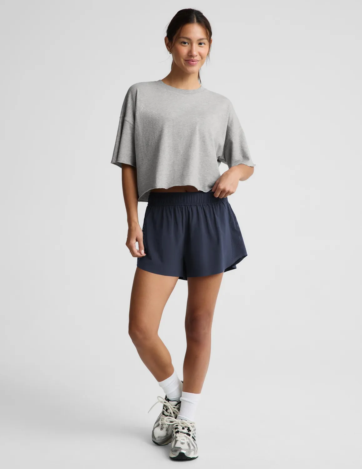 Beyond Yoga SoftKnit Better Than Ever Cropped t-shirt grå bomull