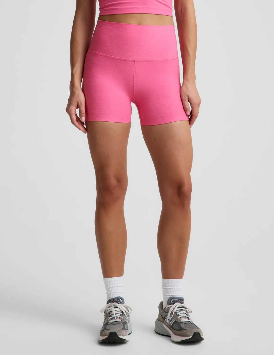 Beyond Yoga Spacedye Keep Pace 3 träningsshorts Luscious Pink hög midja