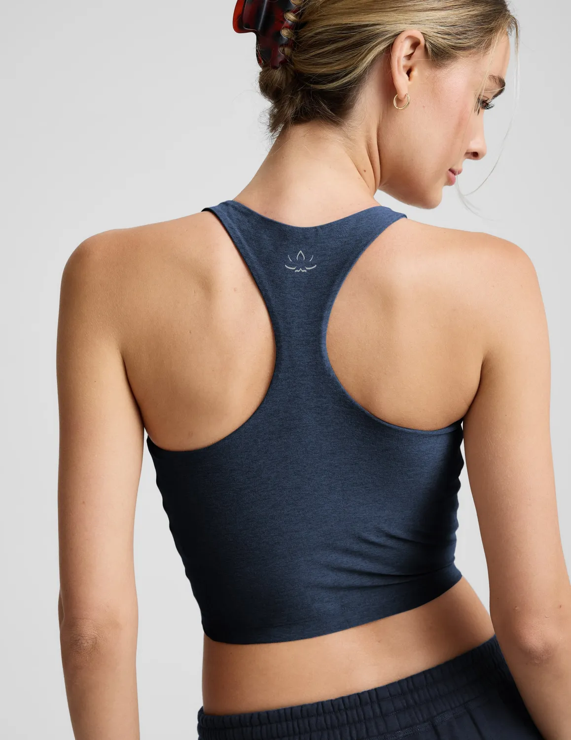 Beyond Yoga Spacedye High Neck Cropped Tank linne Nocturnal Navy med bh