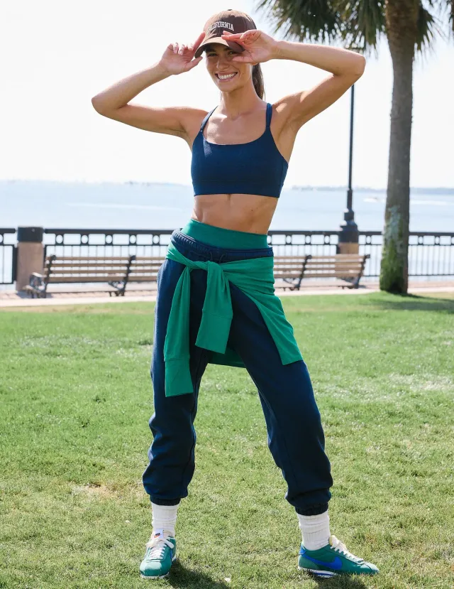 Beyond Yoga LuxeFleece 2.0 Jogger 26" mjukisbyxor Navy bomull
