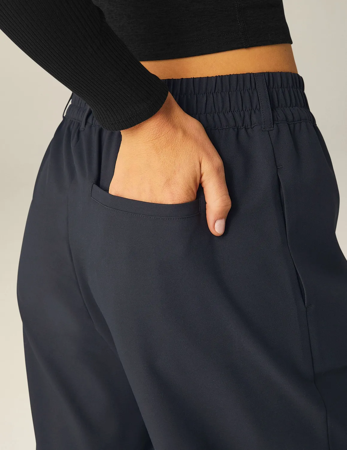 Beyond Yoga Status Wide Leg Trouser 31" byxa Nocturnal Navy vida