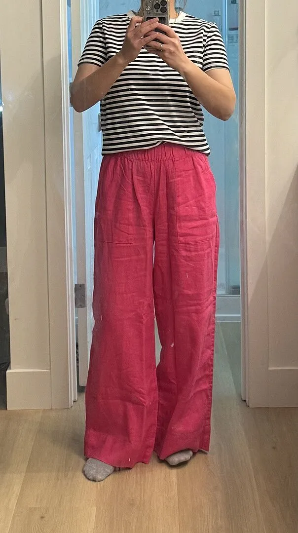 Beyond Yoga SoftWash Linen Easy Wide Leg Pant 29" byxor Nocturnal Navy