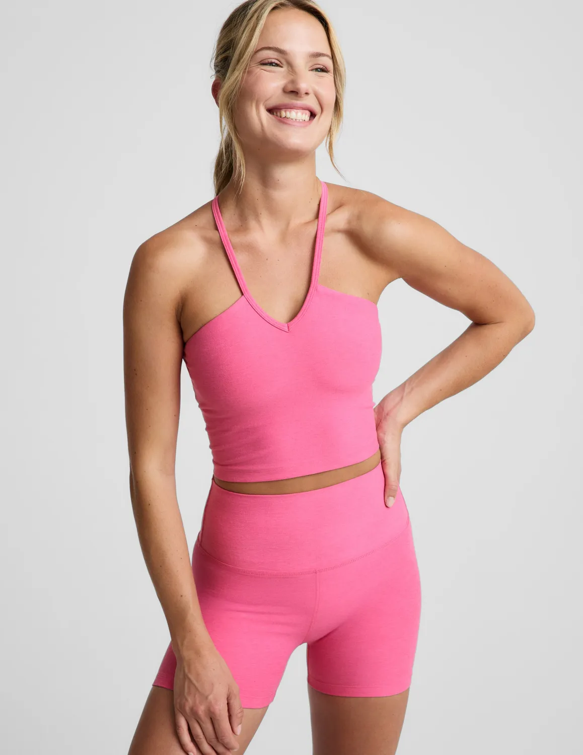 Beyond Yoga Spacedye Make It Strappy Tank träningslinne Luscious Pink Heather