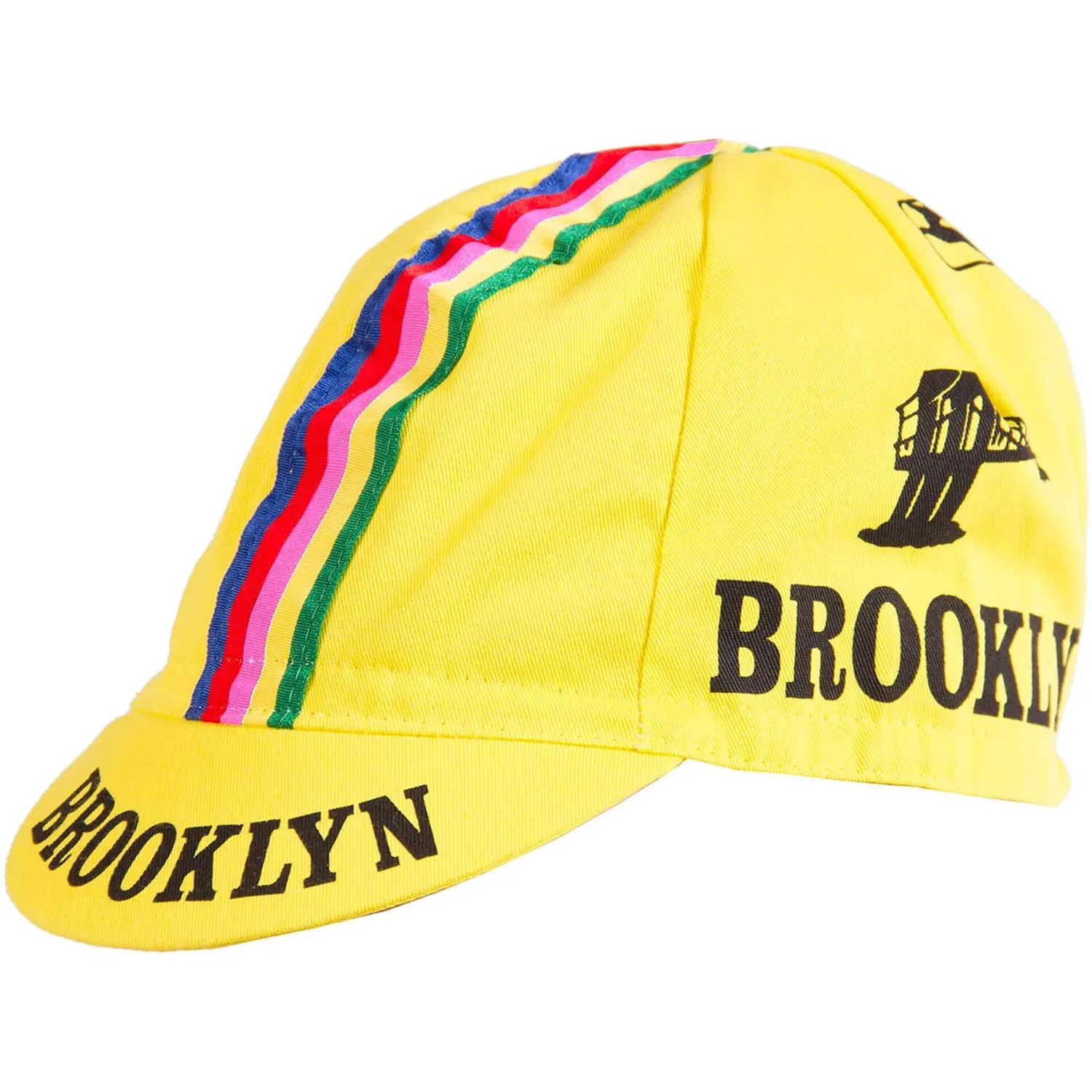 Brooklyn Team cykelkeps gul klassisk bomull