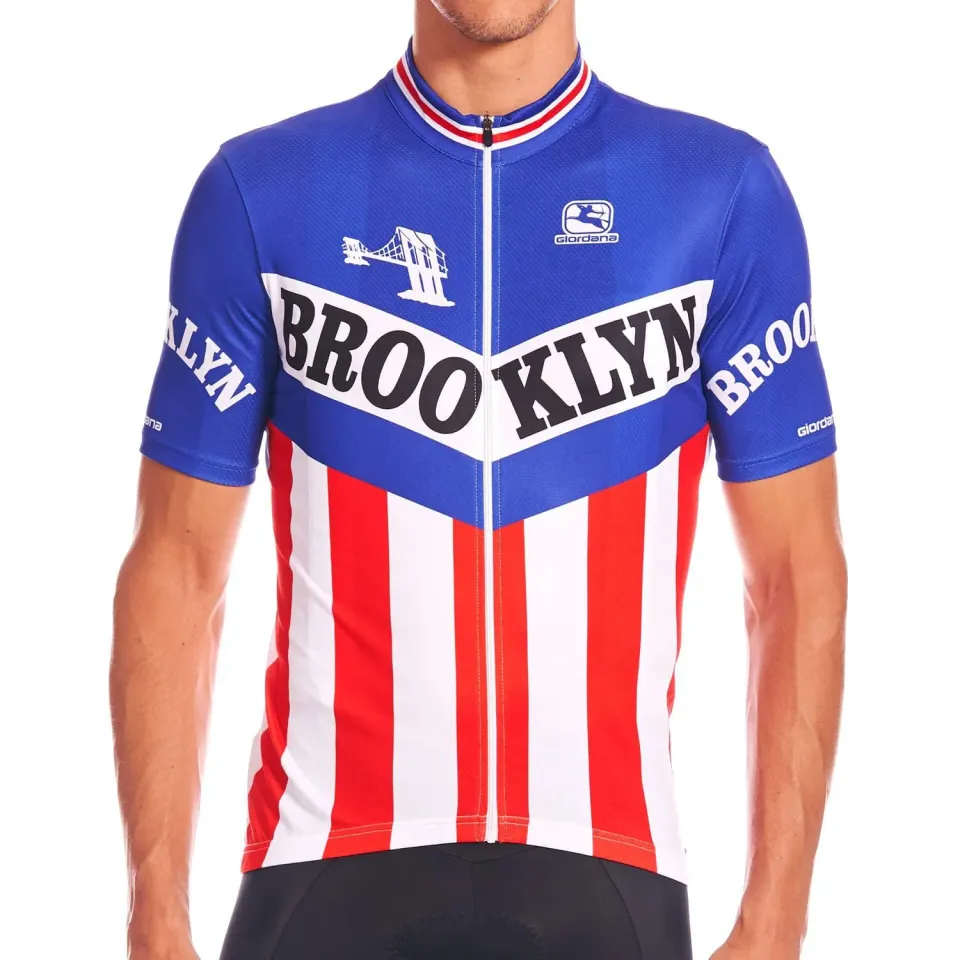 Giordana Vero Team Brooklyn cykeltröja röd vit blå avslappnad