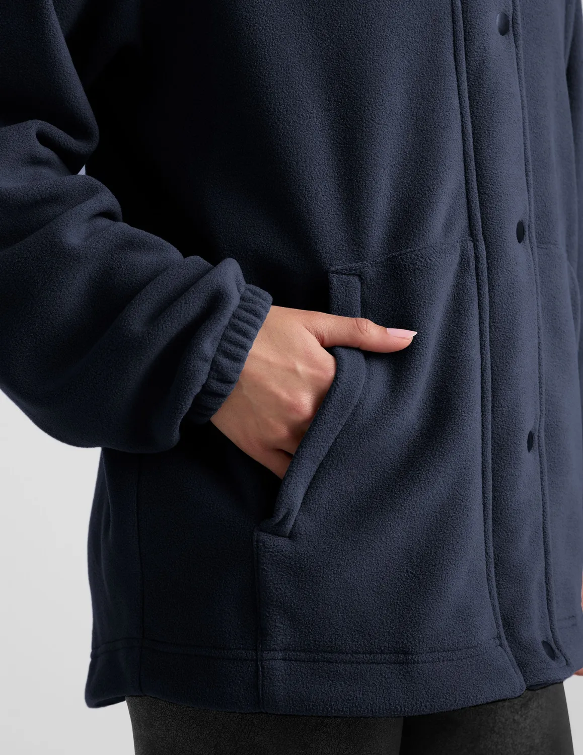 Beyond Yoga Explorer jacka Nocturnal Navy fleece