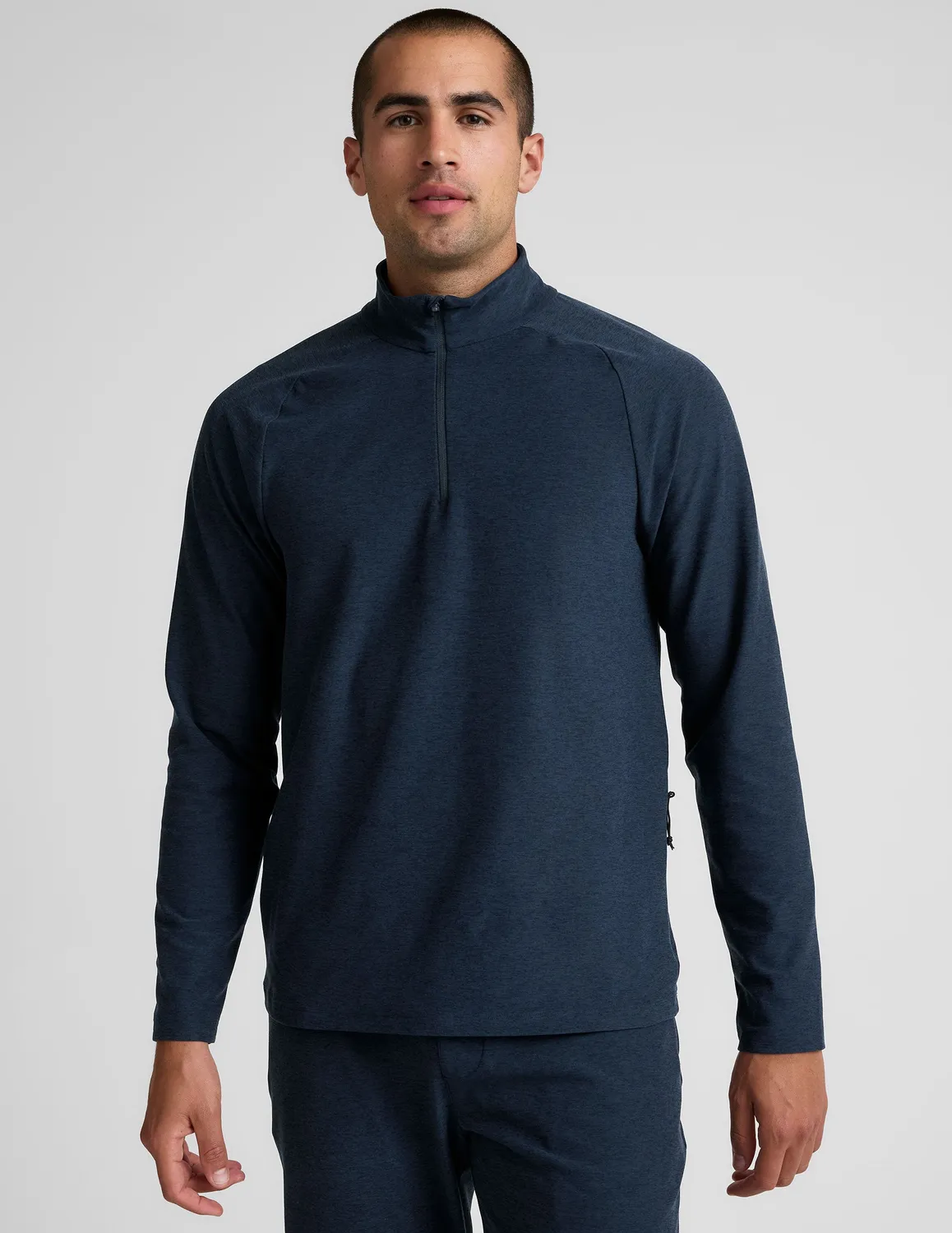 Beyond Yoga Spacedye Terrain quarter zip tröja Nocturnal Navy herr