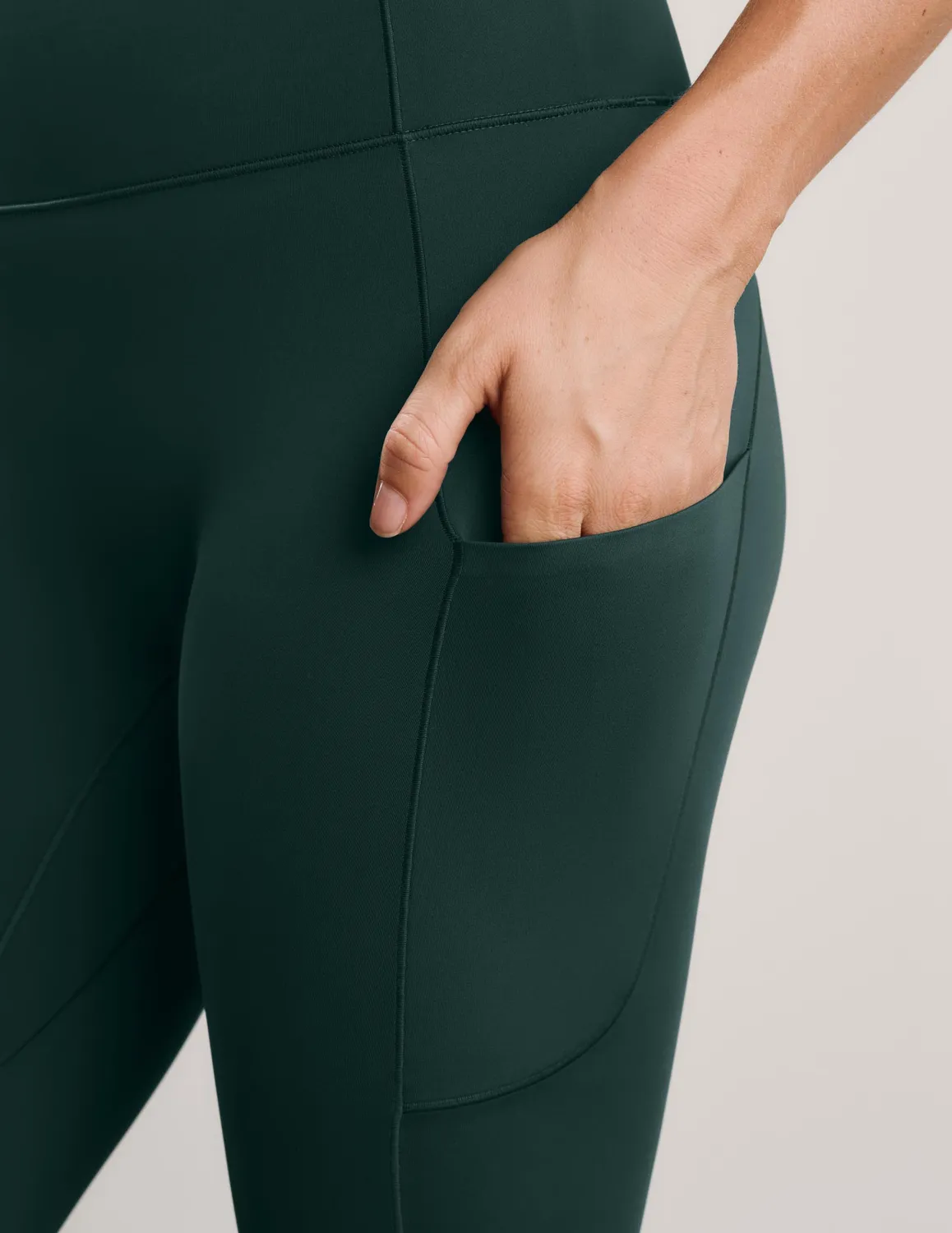 Beyond Yoga Pacer Fleece-Backed Pocket leggings Dark Ivy fodrade