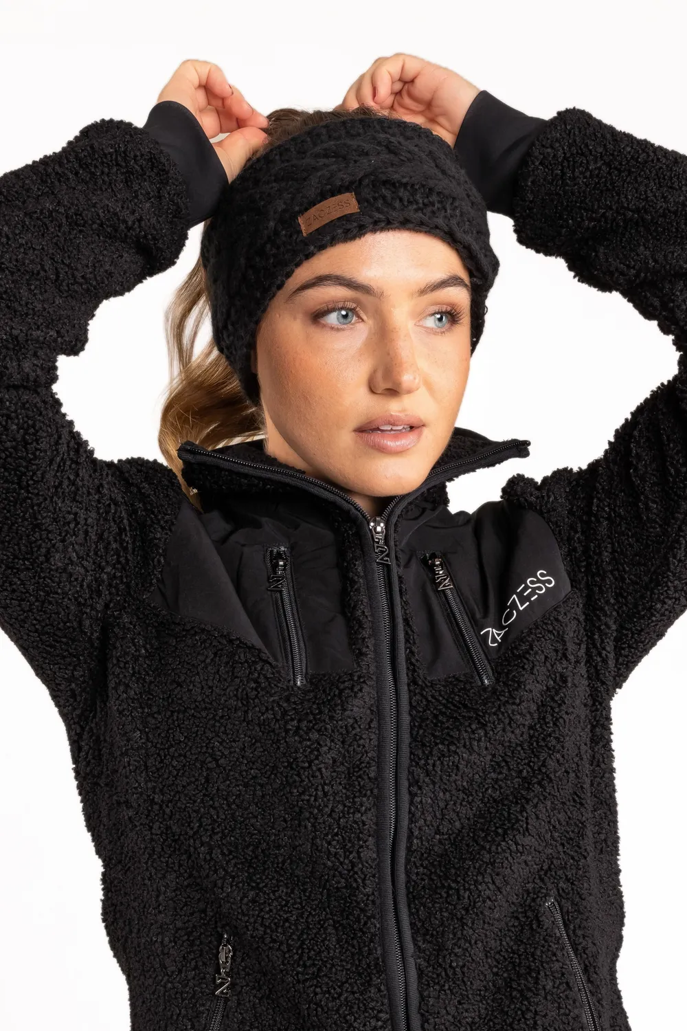 ZacZess Fargo Headband pannband svart teddyfoder