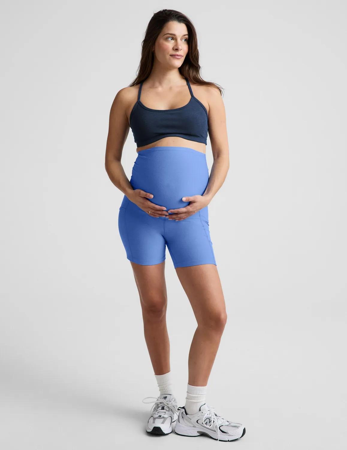 Beyond Yoga Spacedye Keep Pace 5" shorts gravid blå