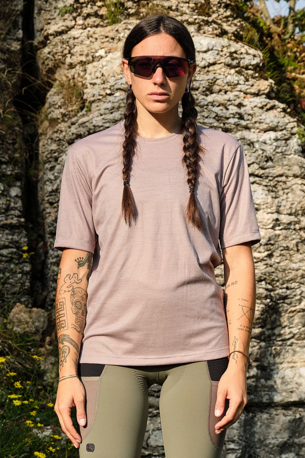 Giordana Beyond Gravel Wool Tee cykeltröja Moonrock ull