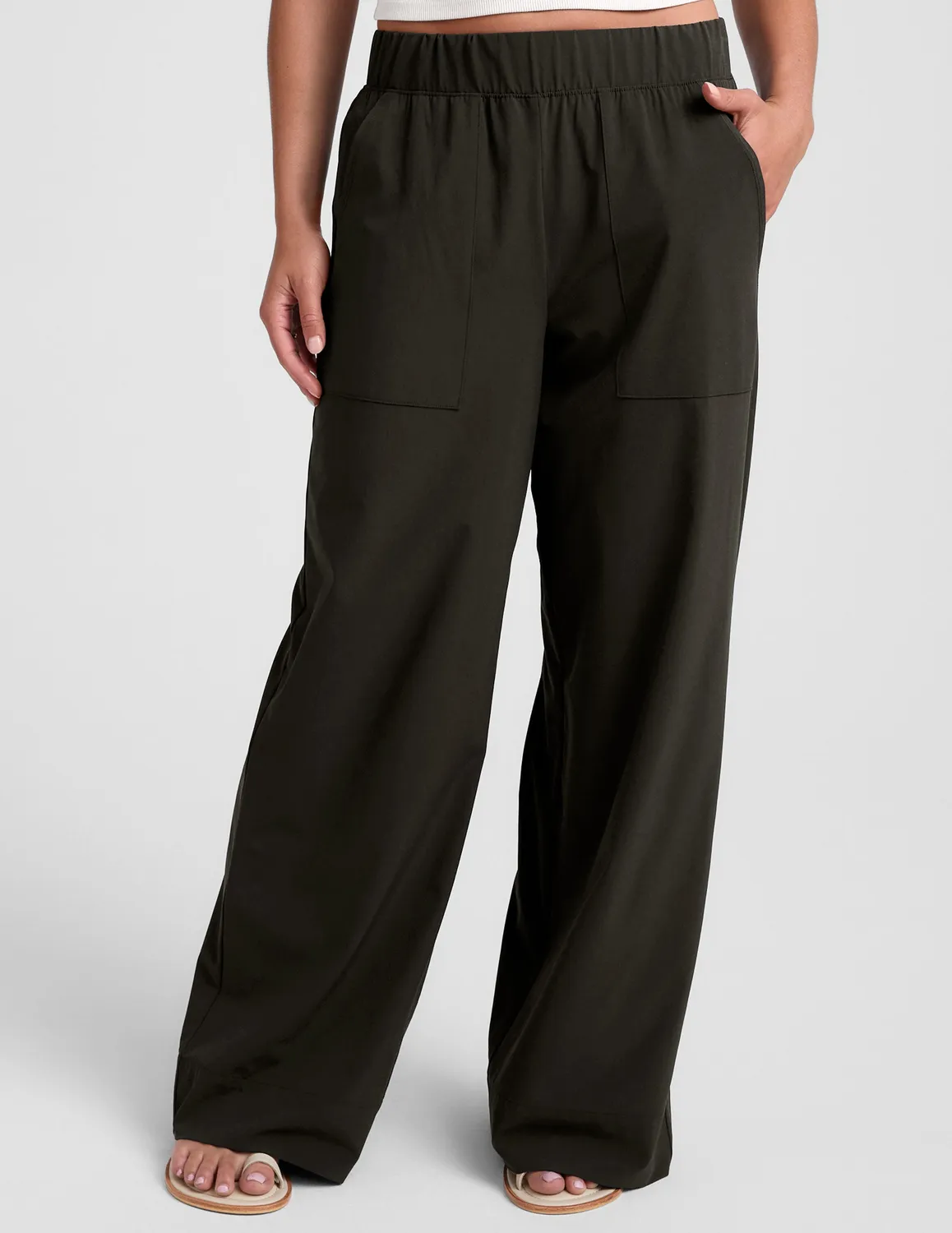 Beyond Yoga Easy Wide Leg Pant 29 byxor Olive Ink stretch