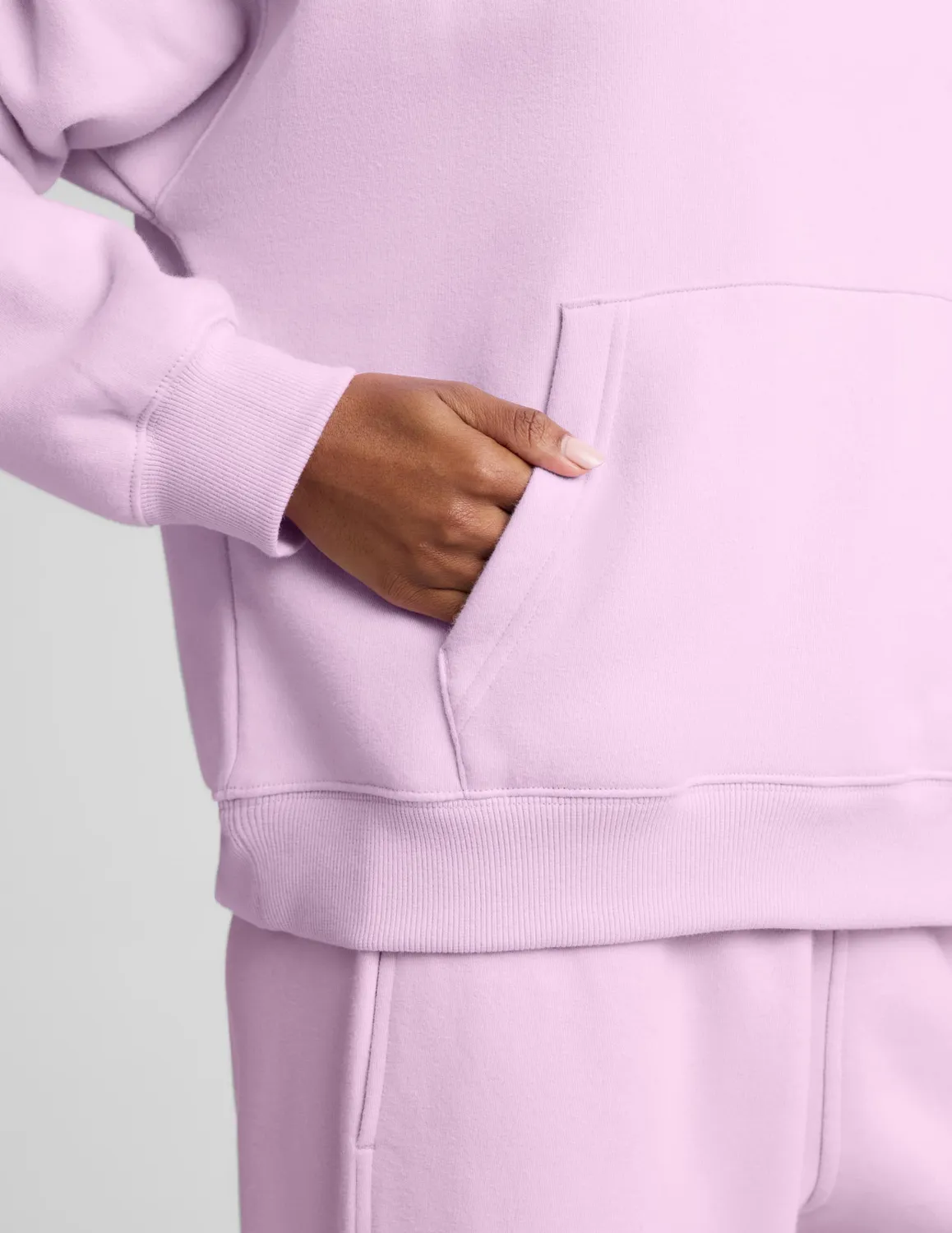 Beyond Yoga LuxeFleece 2.0 Hoodie hoodtröja Lavender Cream bomull