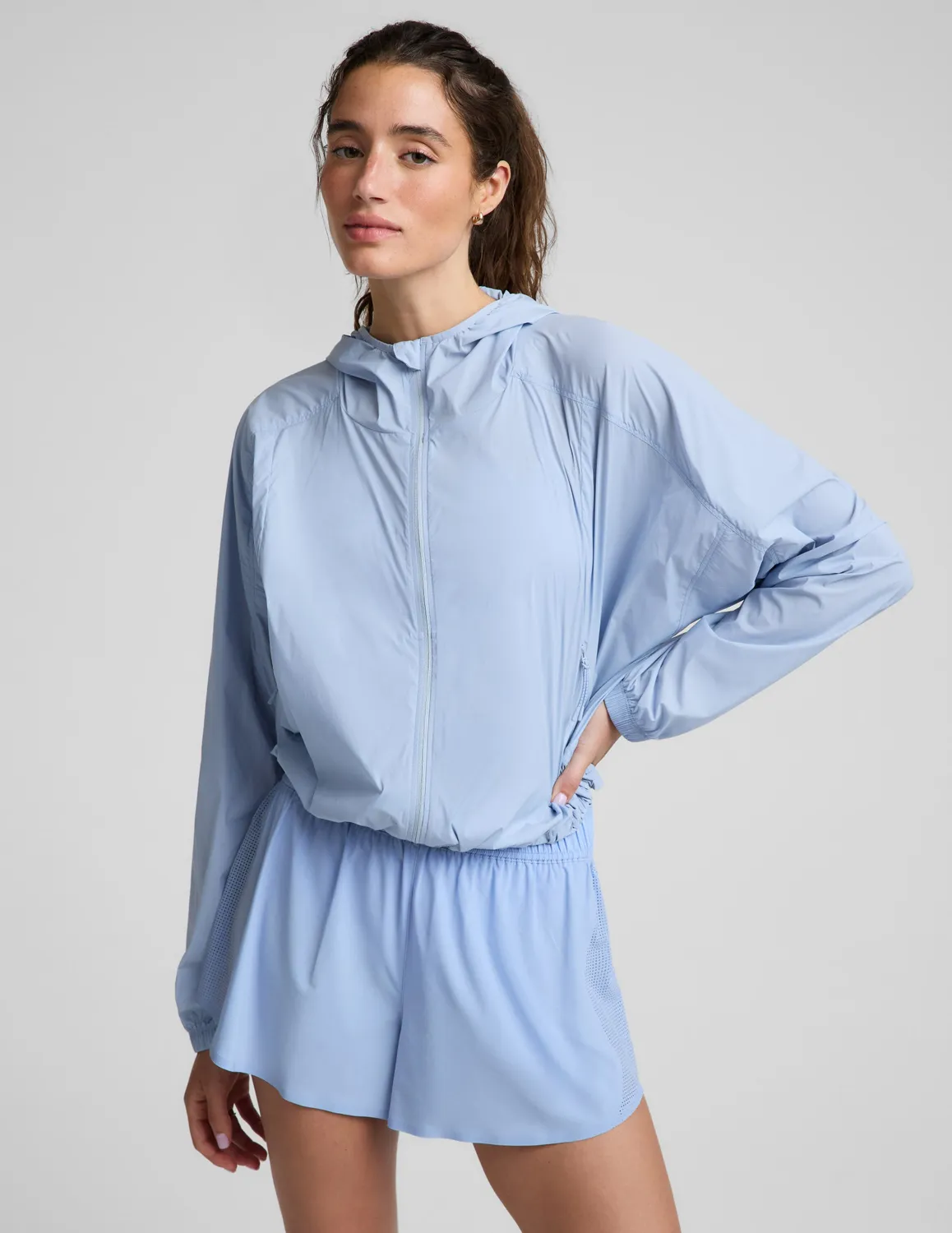 Beyond Yoga Places To Go jacka Pastel Periwinkle UPF 50+