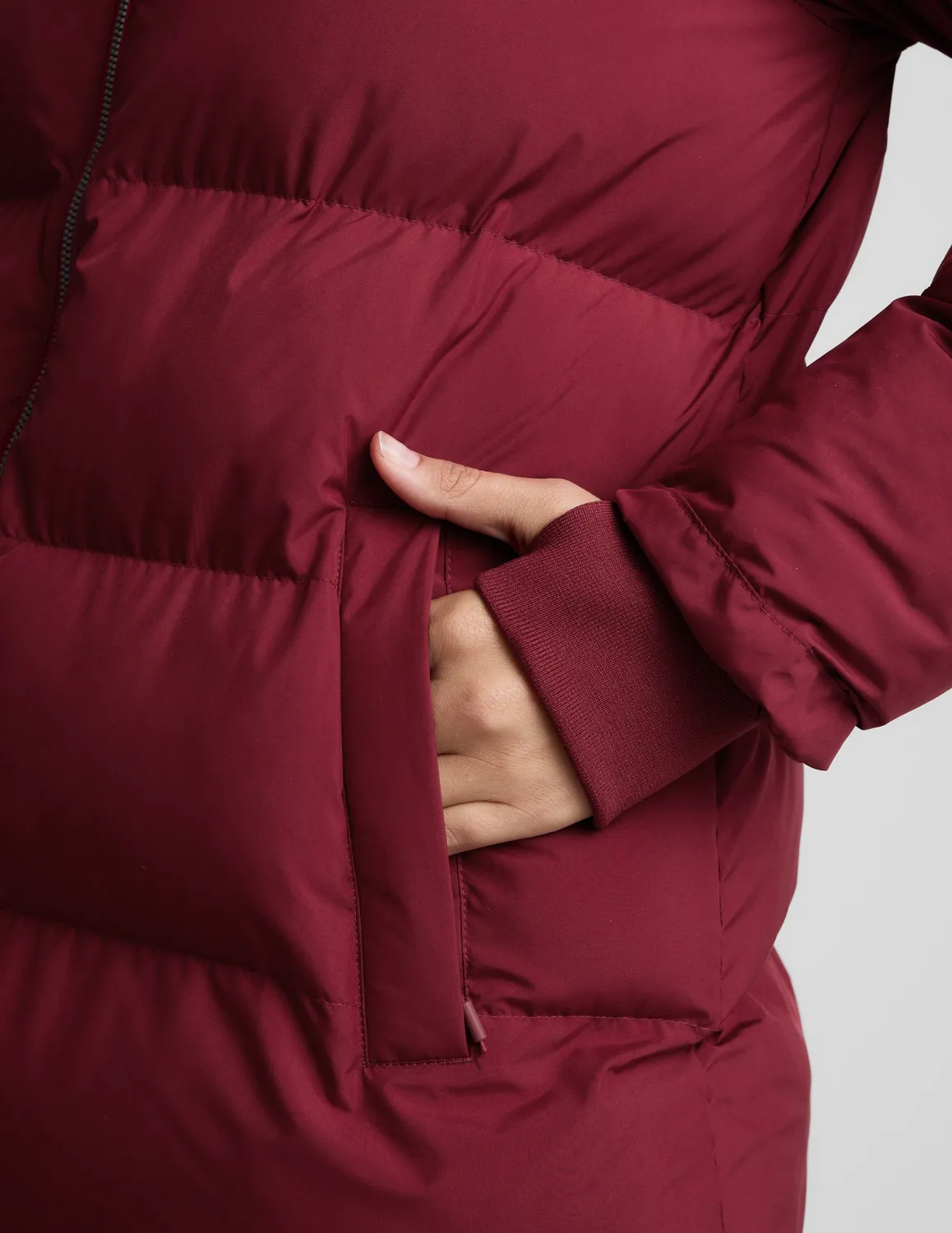 Beyond Yoga Warm Up Mid Length Puffer Jacket pufferjacka Ruby Rush