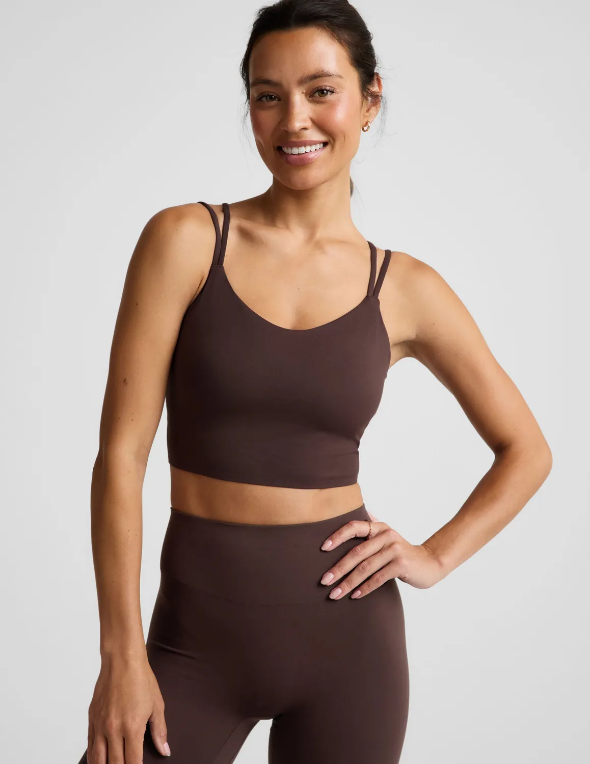 Beyond Yoga glowzone Strappy Cropped Tank träningslinne Cocoa Plum