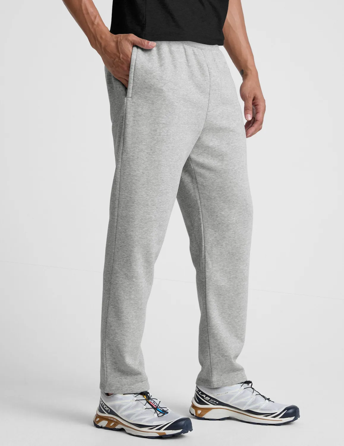 Beyond Yoga LuxeFleece Straight Leg Men's Pant mjukisbyxor Light Heather Gray