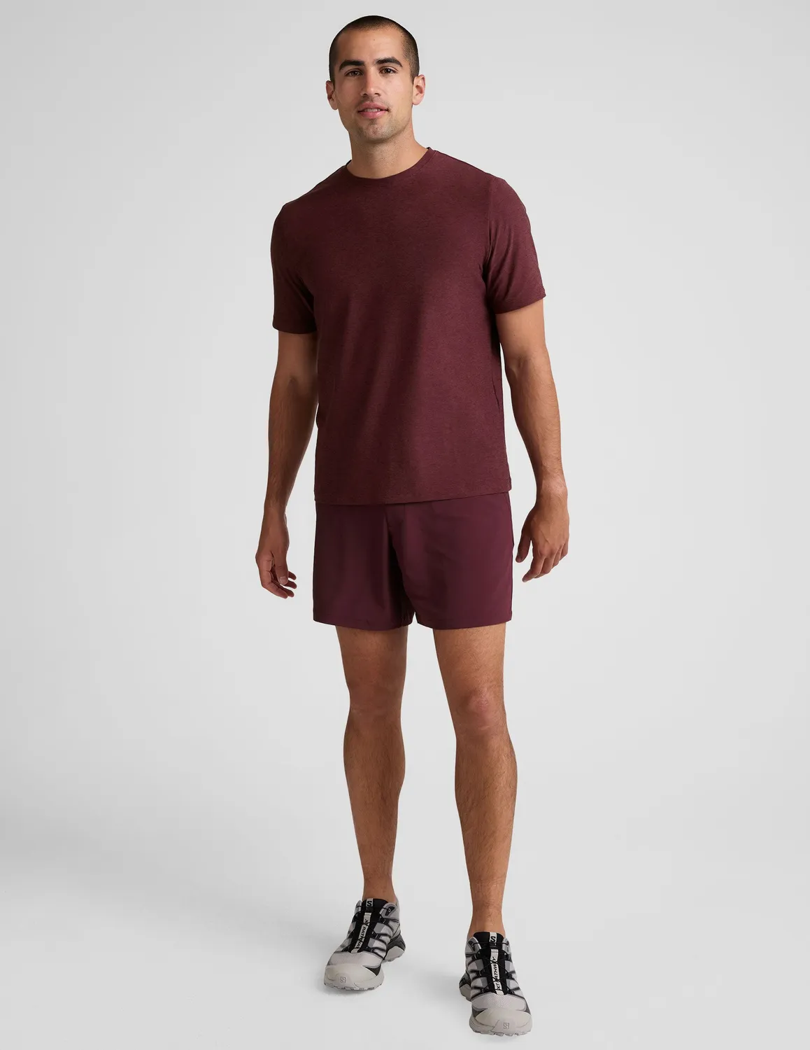 Beyond Yoga Pivotal 2.0 träningsshorts 7 tum Deep Maroon