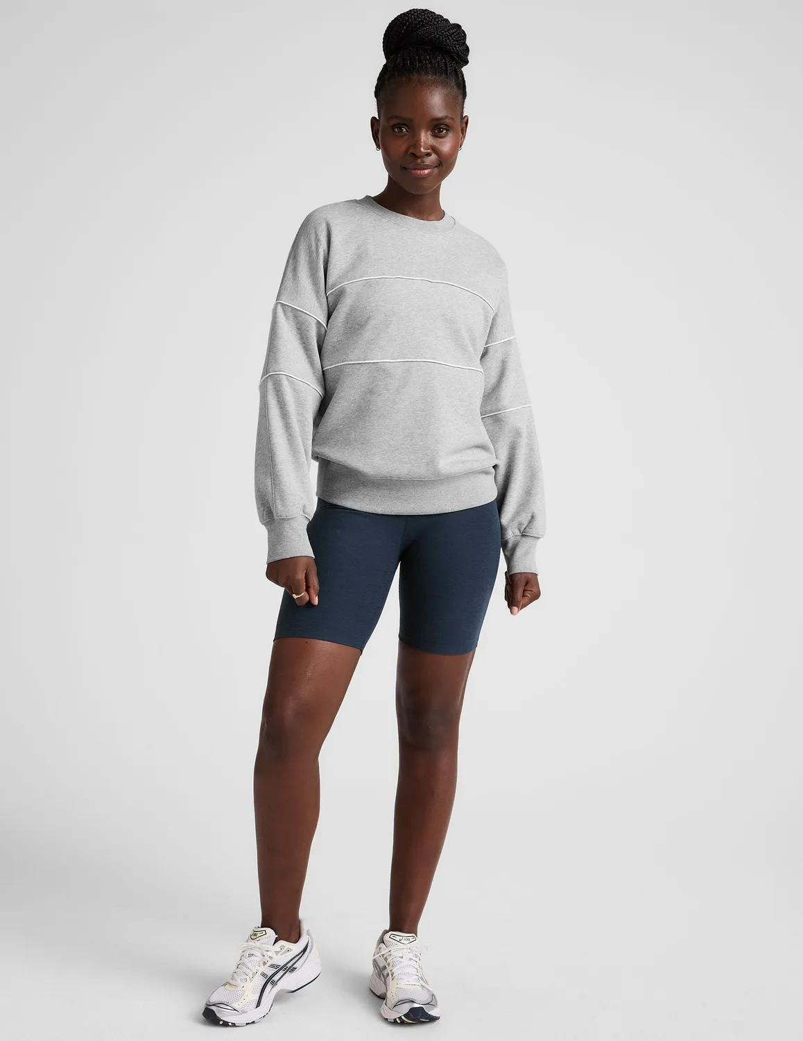 Beyond Yoga LuxeFleece Piper Boxy sweatshirt Ljusgrå oversize