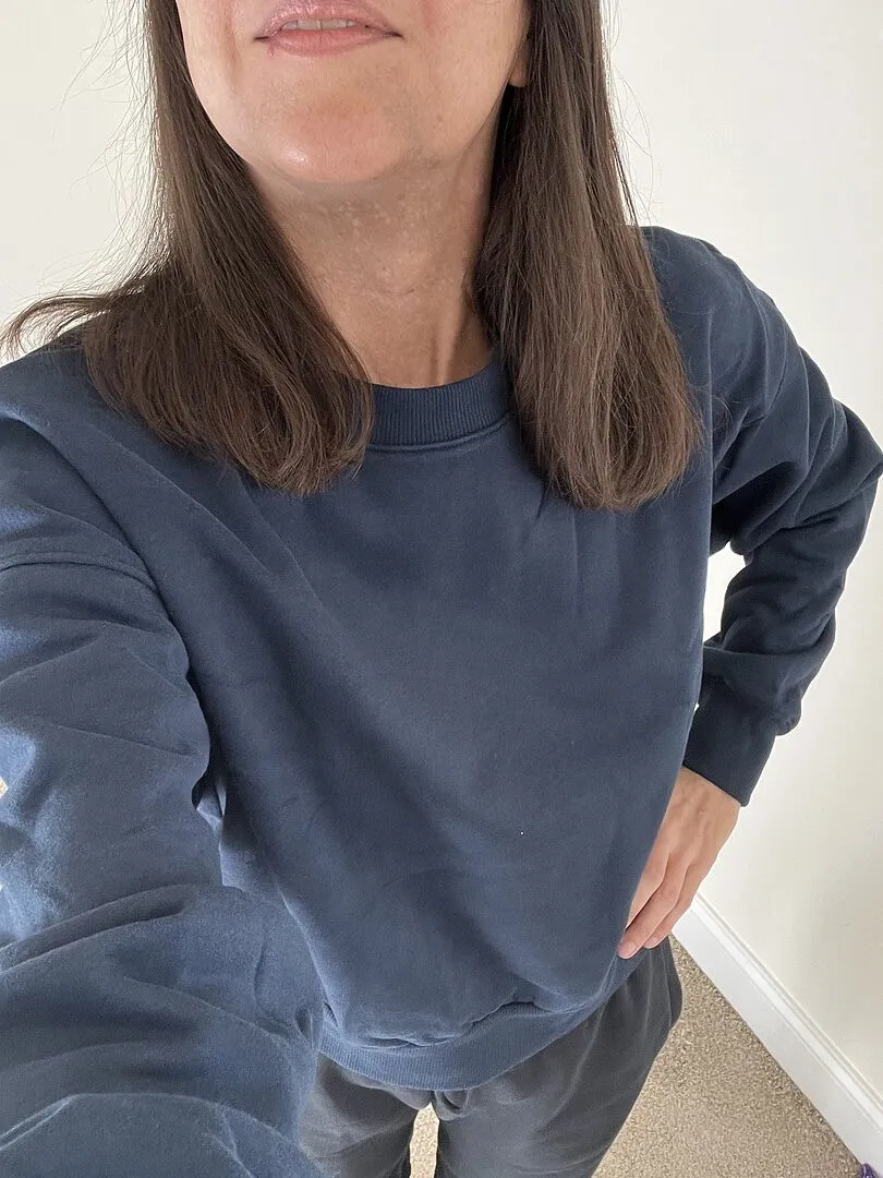 Beyond Yoga LuxeFleece Crewneck Sweatshirt tröja ljusblå lös