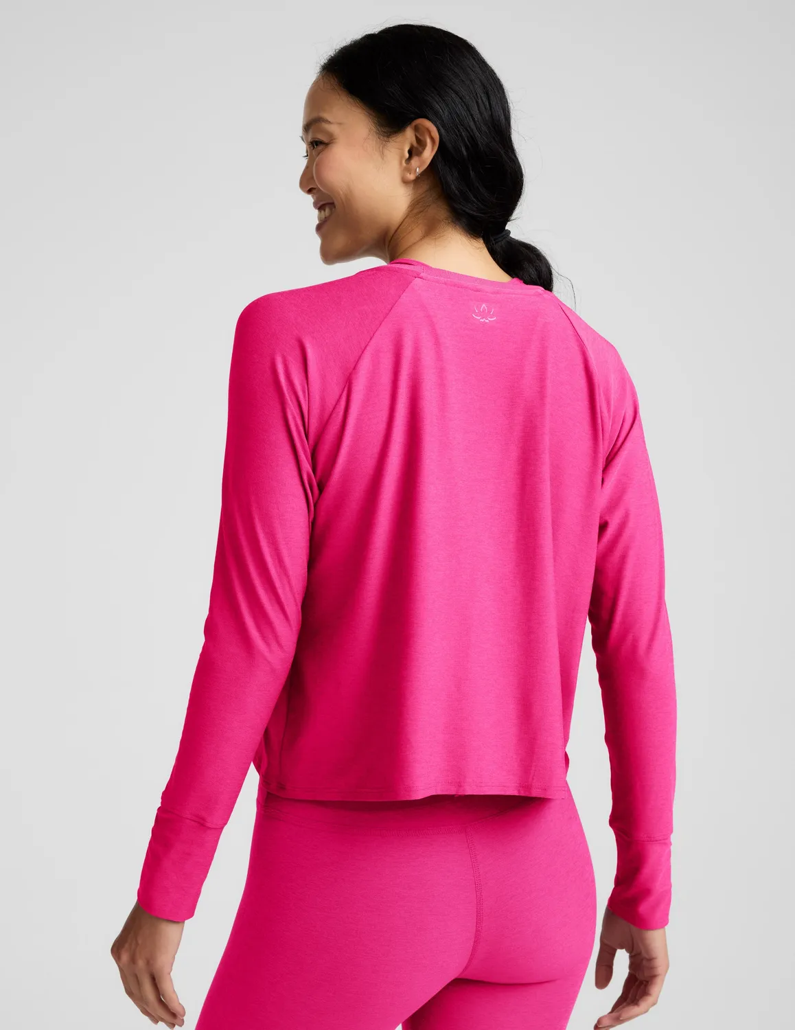 Beyond Yoga Featherweight Daydreamer Pullover tröja Pink Glow Heather tunn