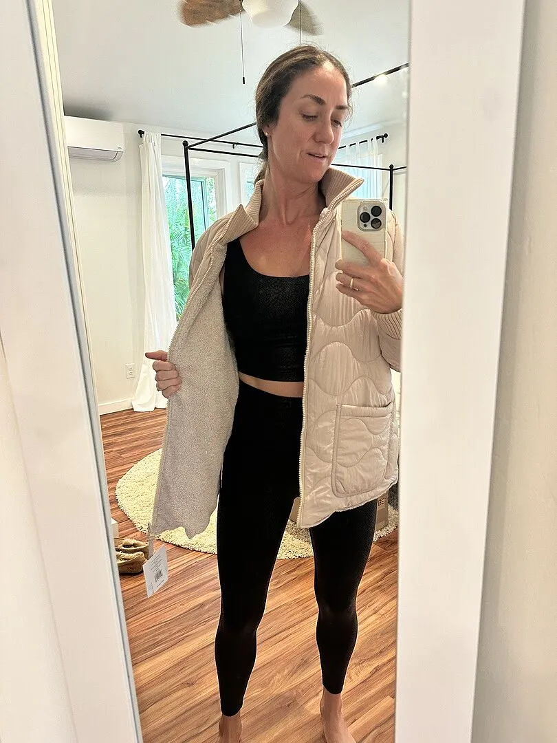 Beyond Yoga 2-Way Quilted Jacket vändbar jacka svart