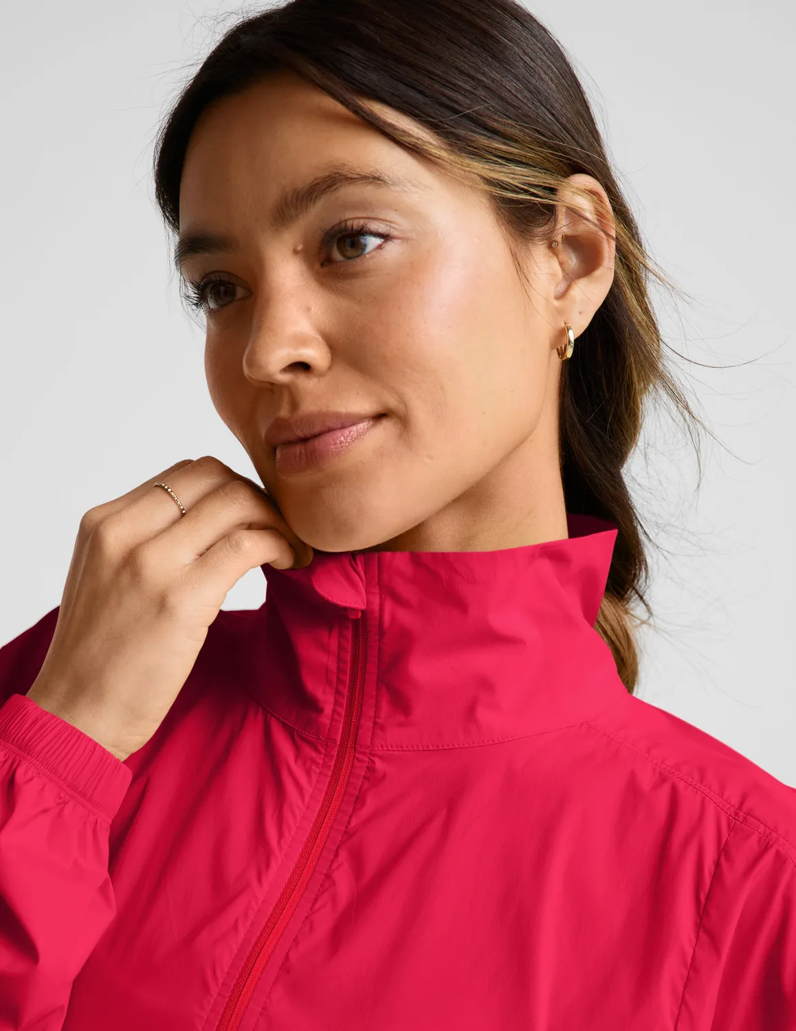 Beyond Yoga Places To Go Half Zip jacka röd UPF 50+