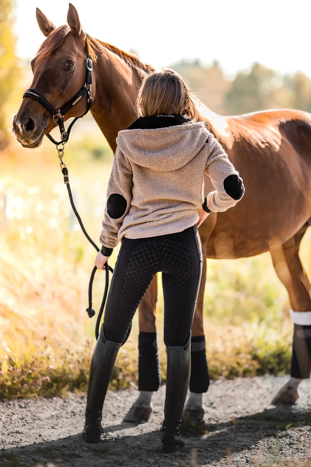 ZacZess Teddy Winter Leggings ridleggings svart teddyfodrad