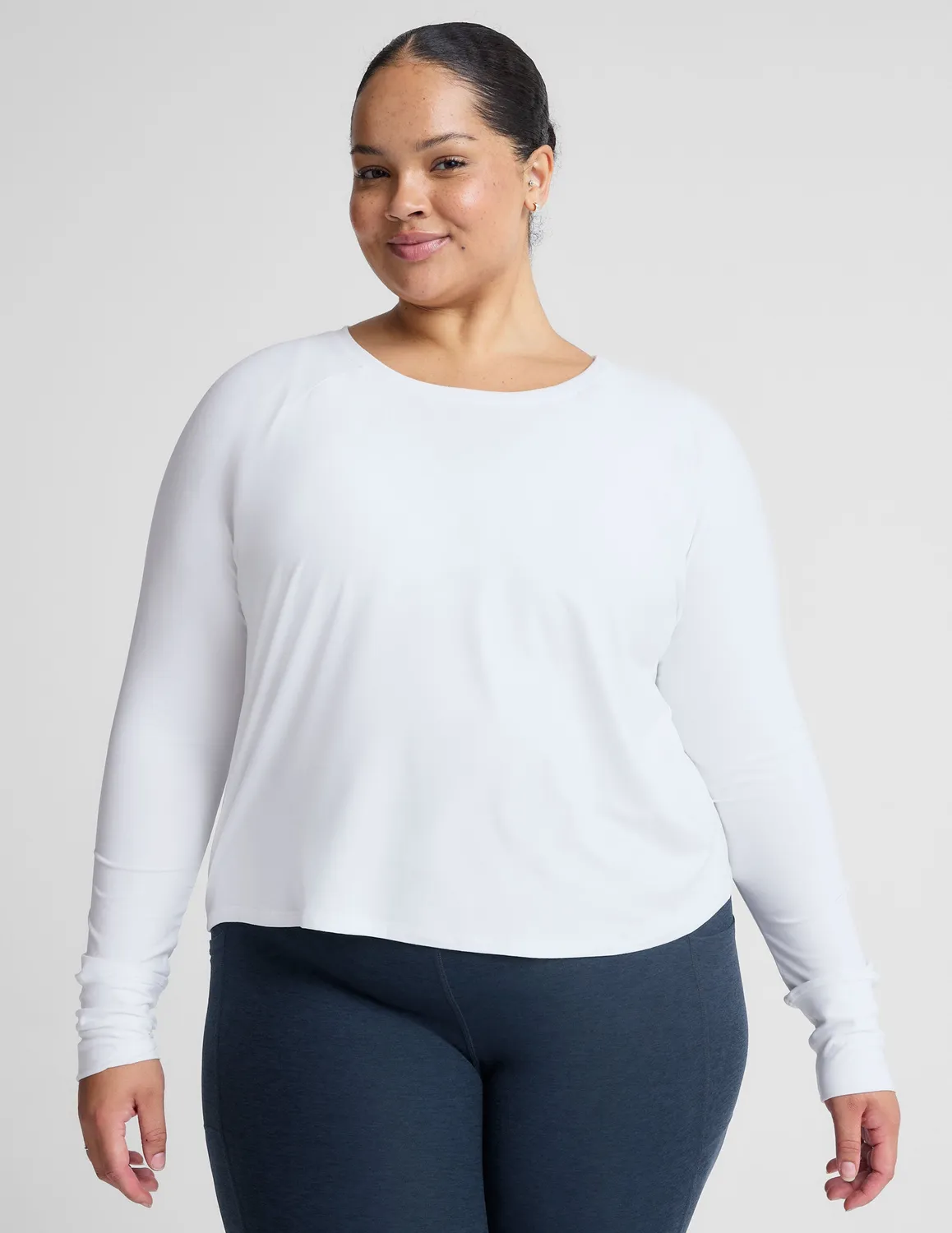 Beyond Yoga Featherweight Daydreamer Pullover tröja Cloud White lätt