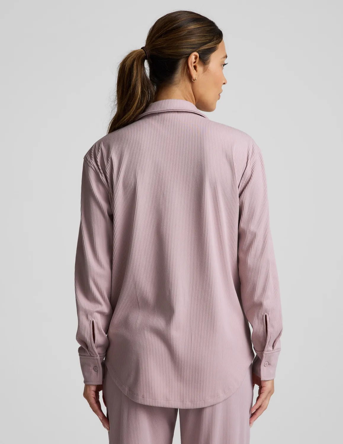 Beyond Yoga Breathe Easy Comfort Cord Button Up skjorta Pale Pink manchester
