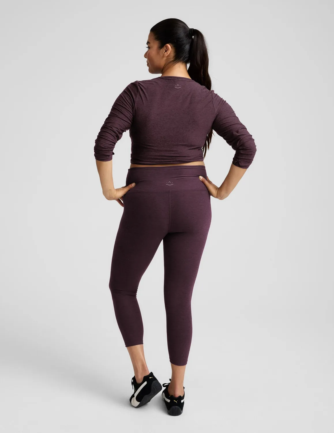 Beyond Yoga Spacedye Caught In The Midi träningstights Eggplant Purple Heather hög midja