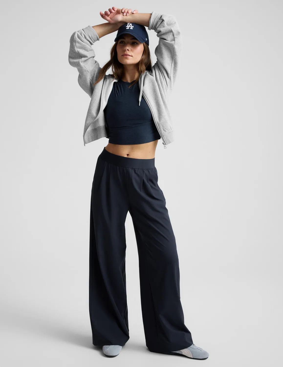 Beyond Yoga Elasticated Wide Leg Pant 29" byxor Nocturnal Navy vida