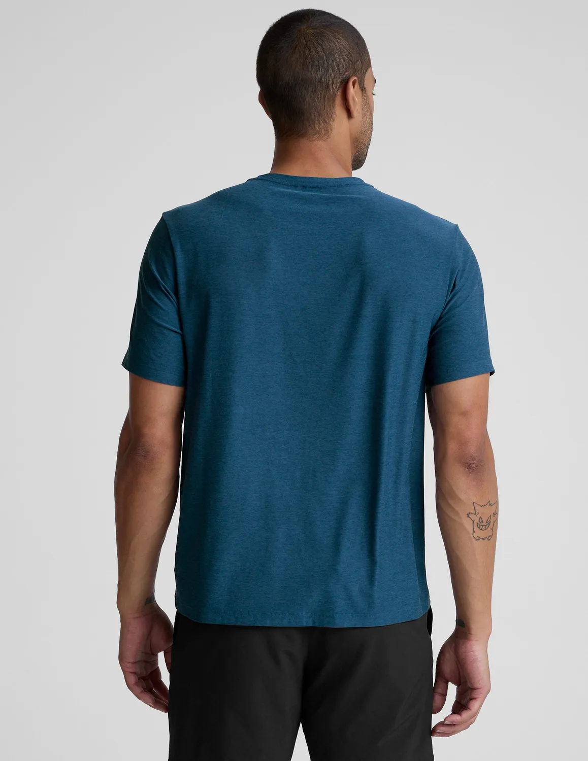 Beyond Yoga Always Beyond Men's Crew Tee 2.0 t-shirt Dark Cobalt Heather lätt