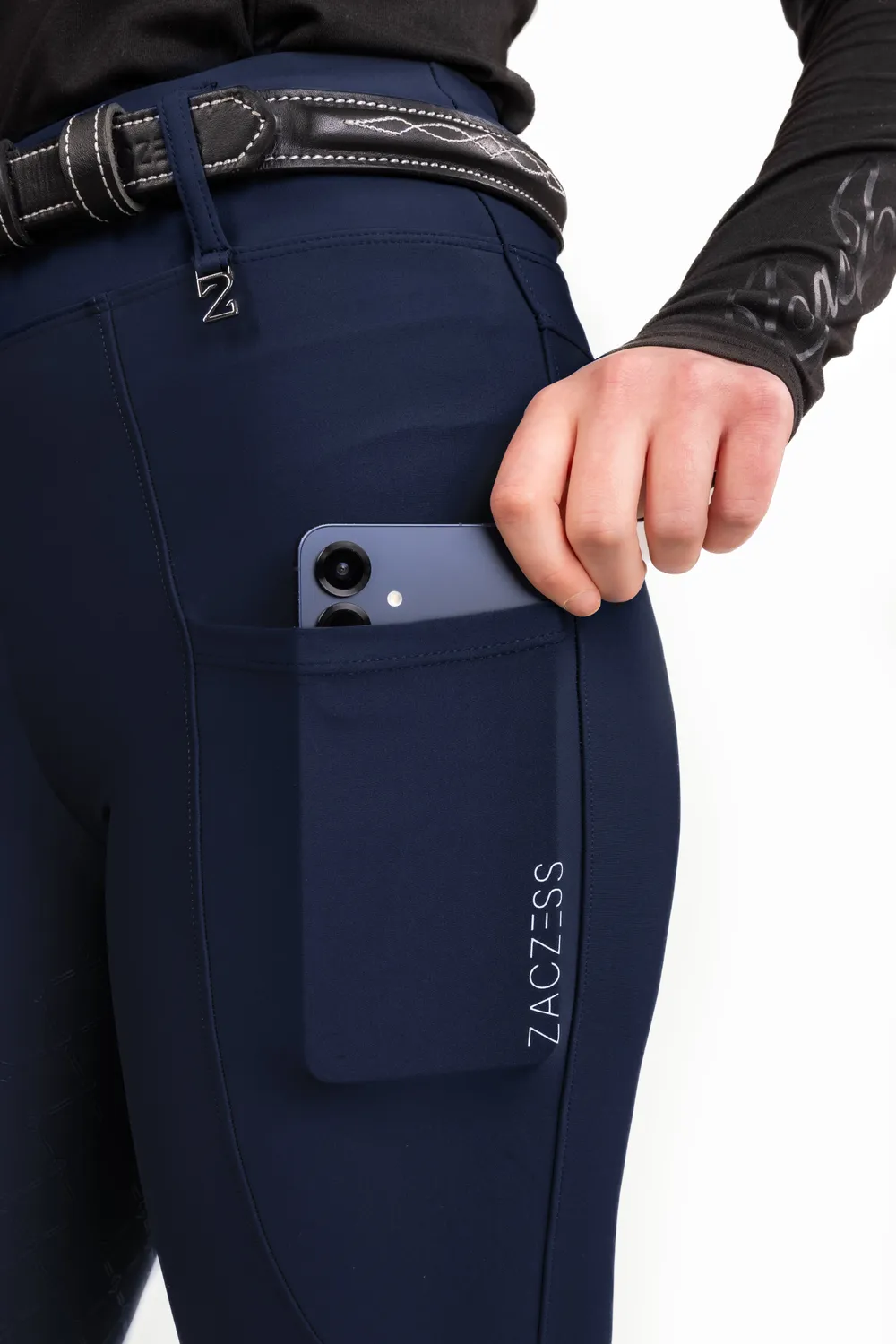 ZacZess London Navy Hybrid ridleggings junior marinblå