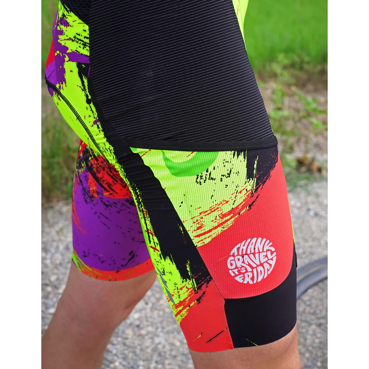 Giordana Beyond Gravel TGIF bibshorts grey scribble cargo