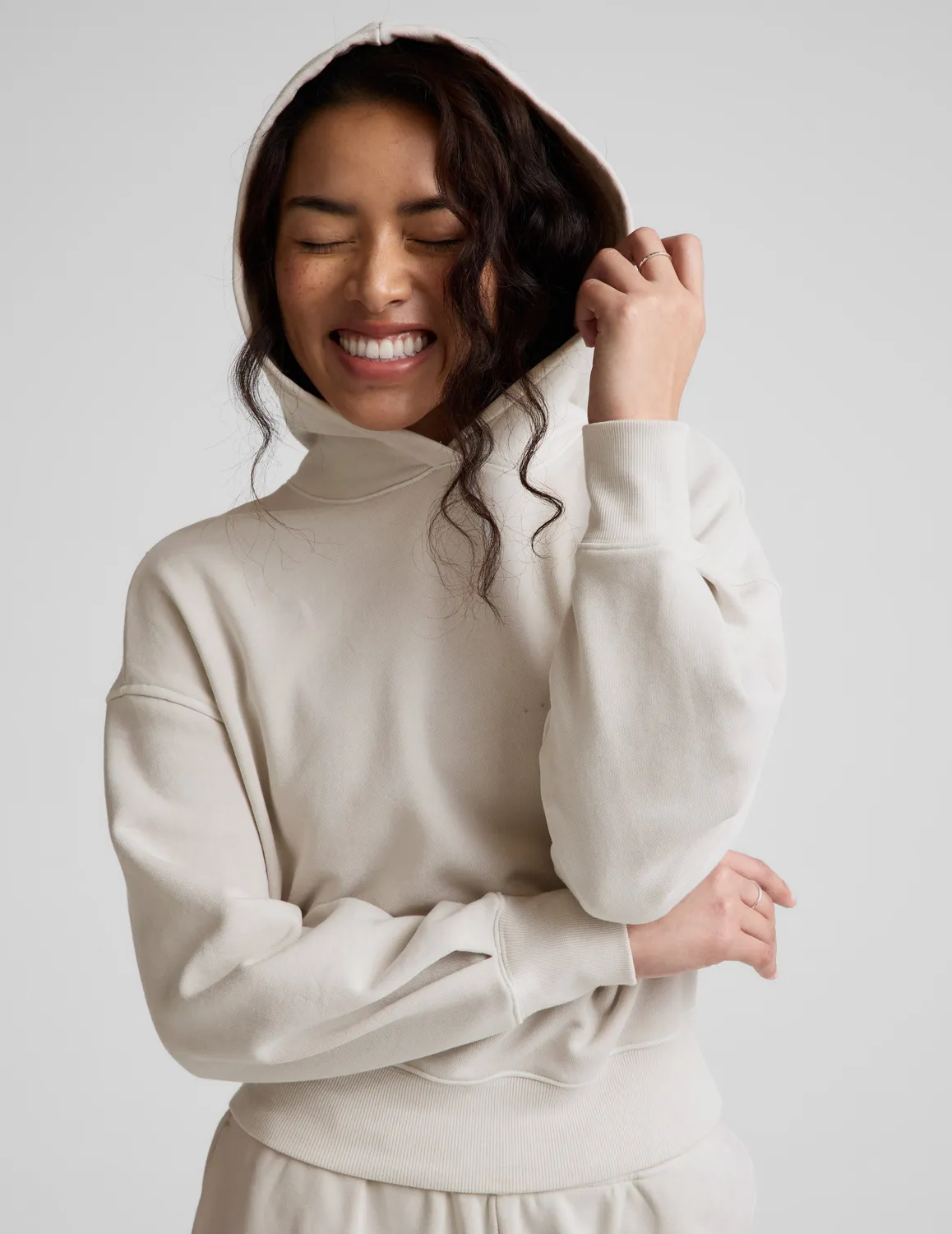 Beyond Yoga Fade Out hoodie Washed Vintage White relaxed