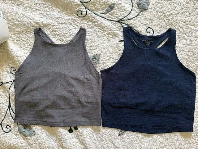 Beyond Yoga Spacedye High Neck Cropped Tank linne Nocturnal Navy med bh