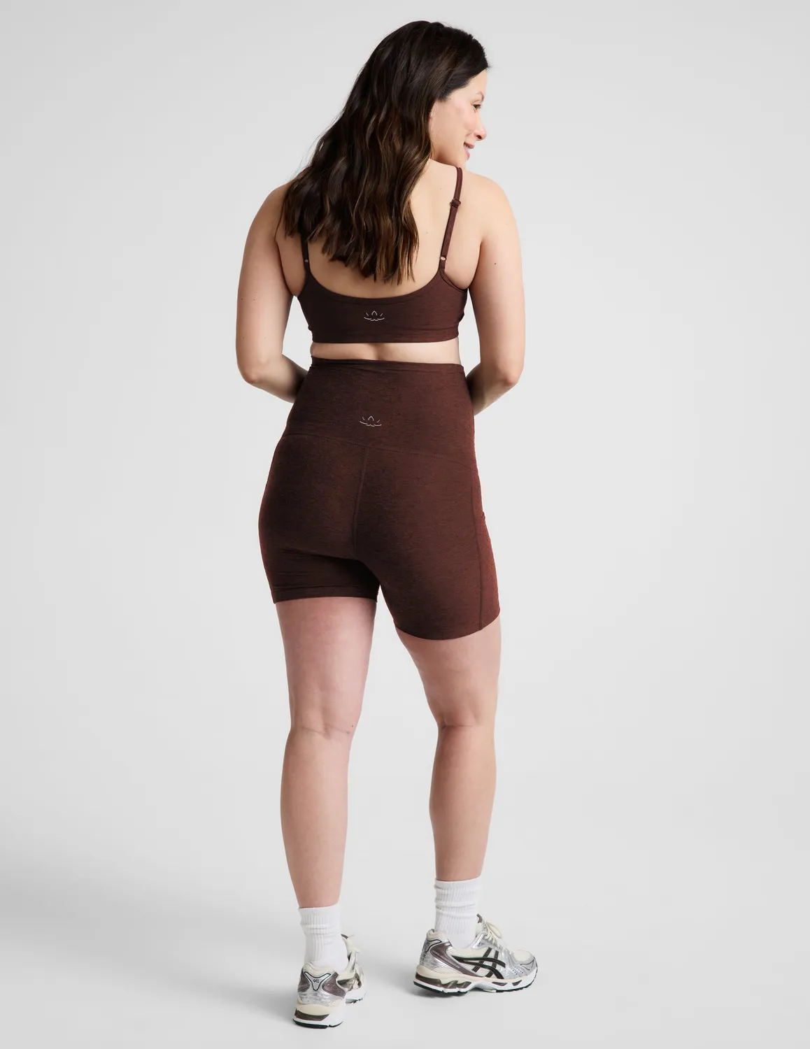 Beyond Yoga Spacedye Keep Pace 5" mamma-bikershorts Iced Mocha