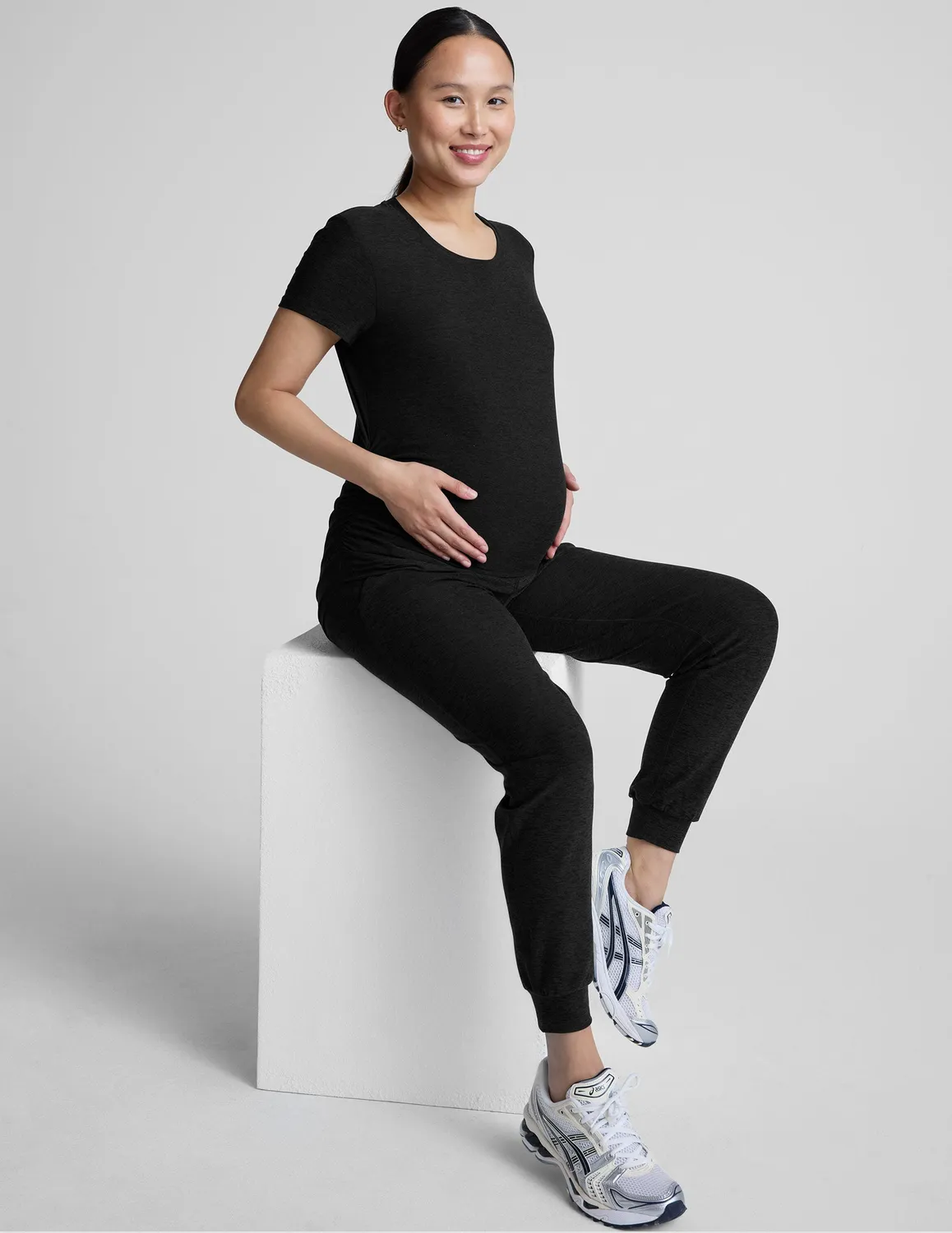 Beyond Yoga Spacedye Beyond the Bump Midi Jogger mjukisbyxor Darkest Night