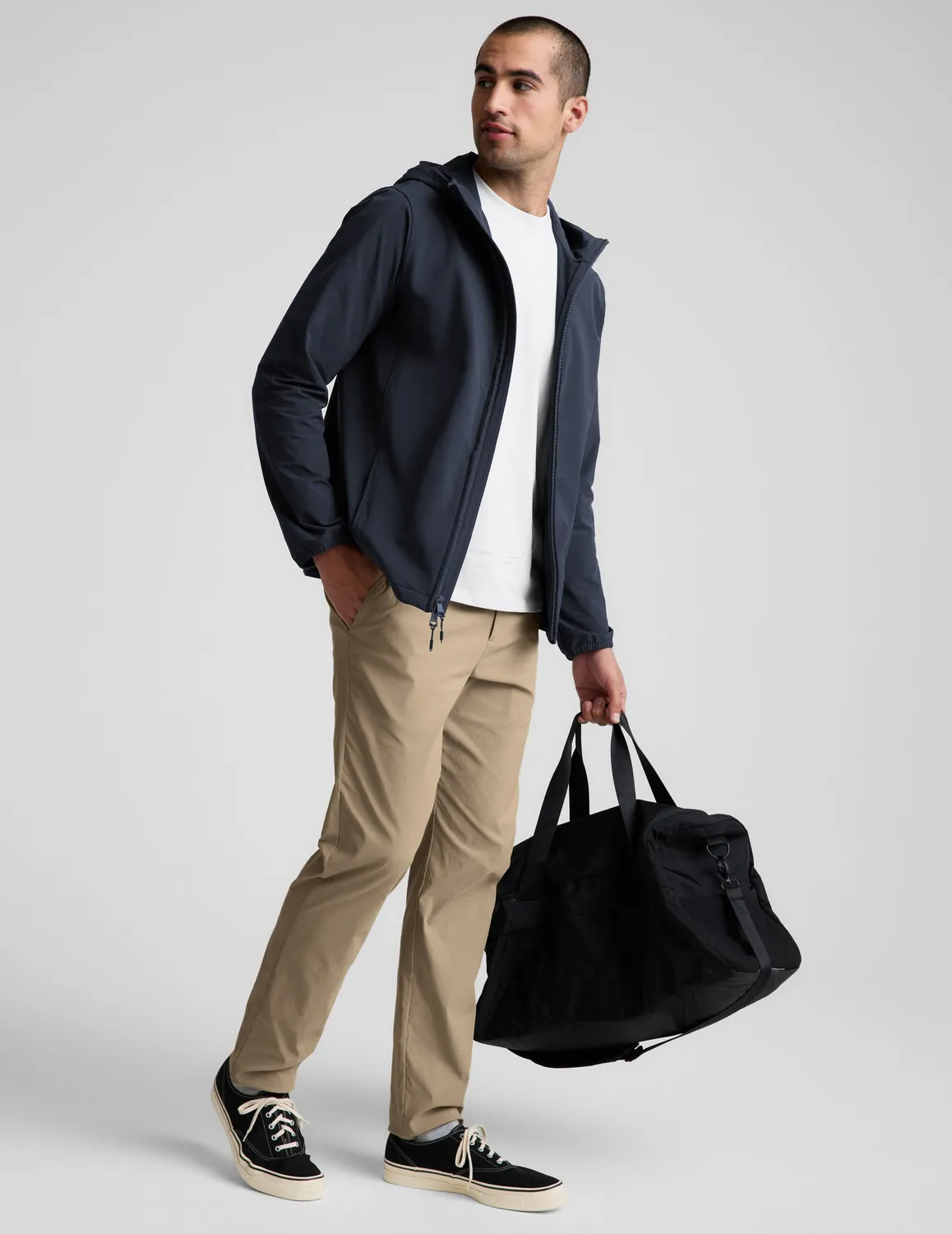 Beyond Yoga AirLite Hooded Full Zip Jacket jacka Nocturnal Navy tunn