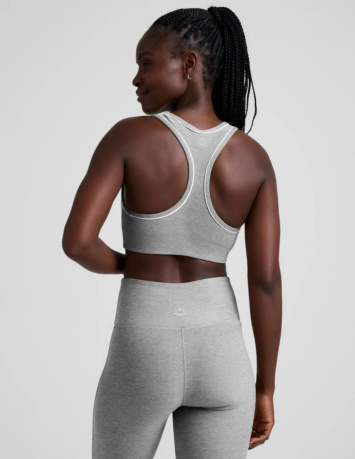 Beyond Yoga Spacedye Ready sportbh Silver Mist ljusgrå