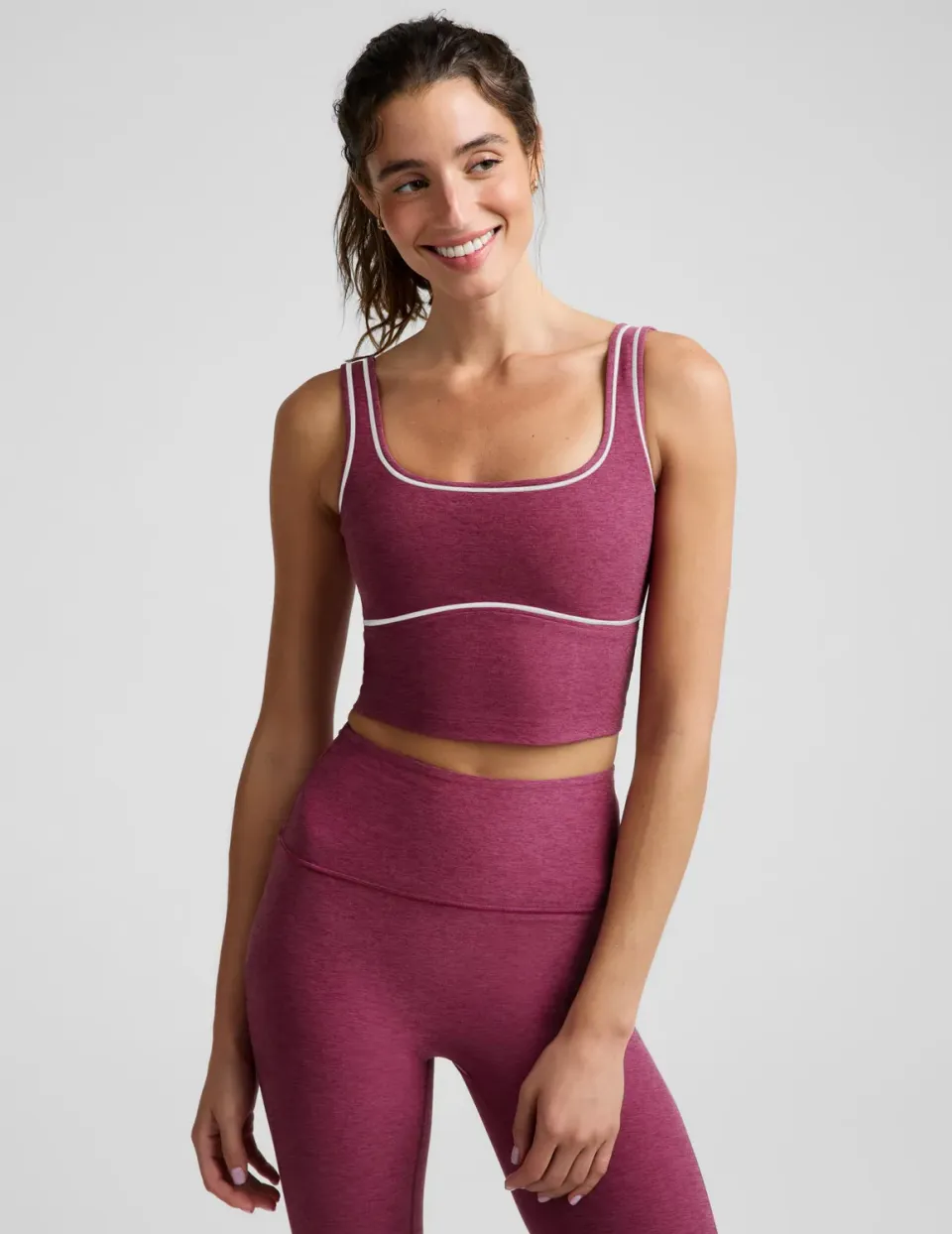 Beyond Yoga Spacedye Dynamic linne Pomegranate Heather croppad