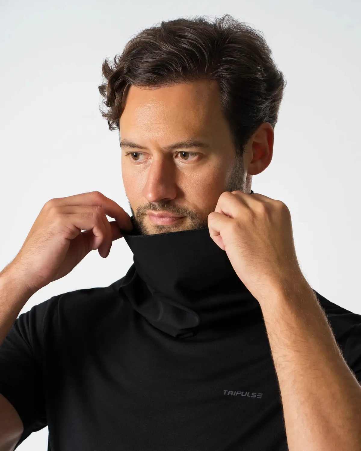 Tripulse Tencel halsvärmare buff midnight black sval