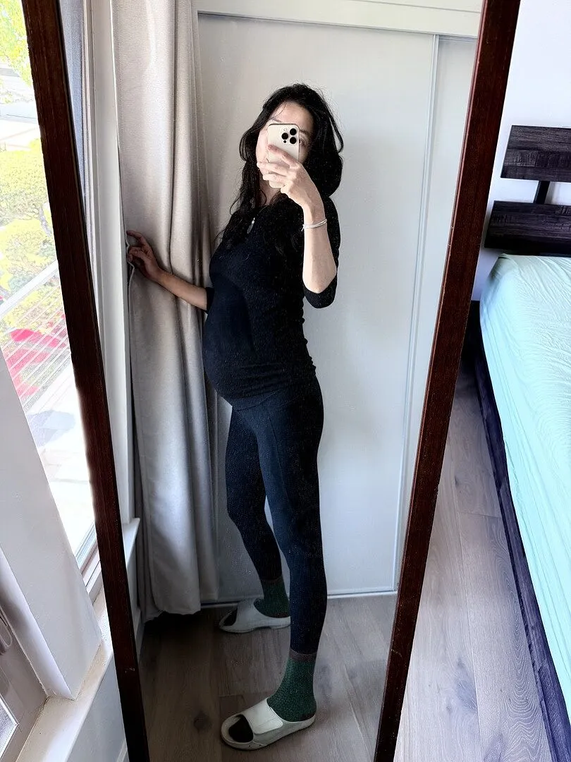 Beyond Yoga Spacedye Love the Bump Midi leggings Dark Ivy Heather gravid