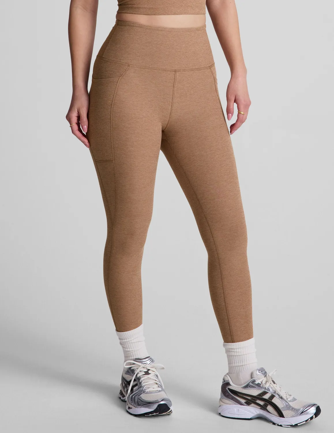 Beyond Yoga Spacedye Out Of Pocket High Waisted Capri Legging 26" leggings Desert Sand Heather